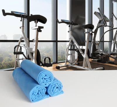 Microfibre Gym or Sweat Towels 30cm x 100cm in Blue