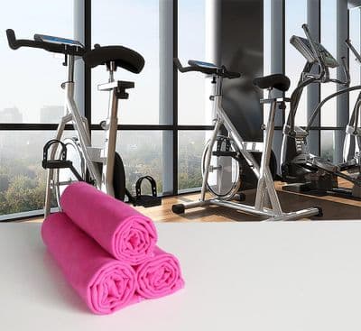 Microfibre Gym or Sweat Towels 30cm x 100cm in Hot Pink