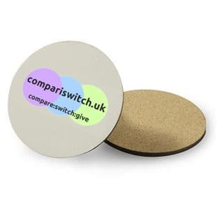 Round cork backed coaster