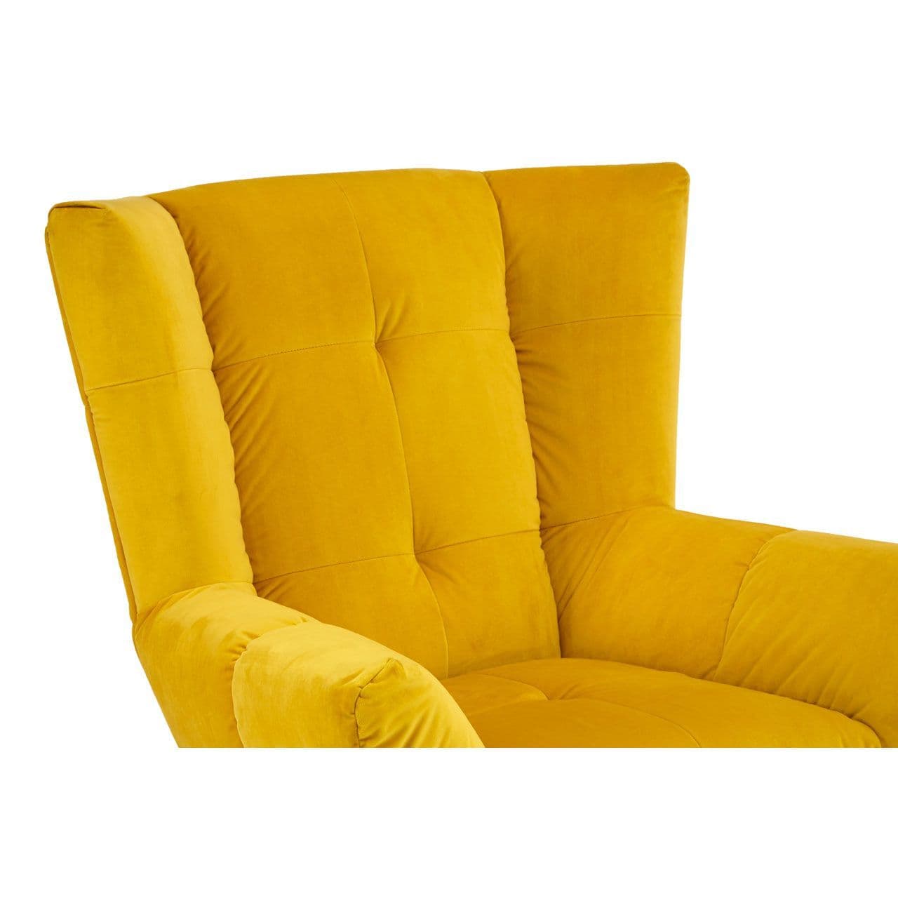 Angular Yellow Velvet Armchair