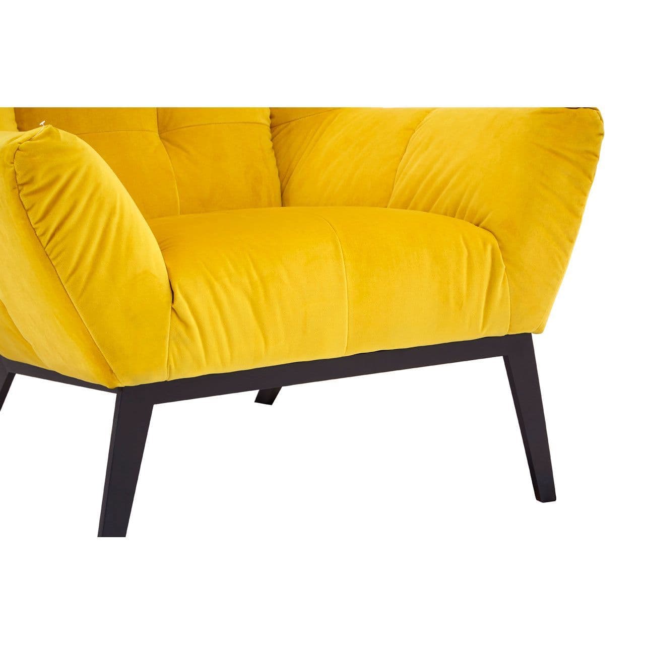 Angular Yellow Velvet Armchair