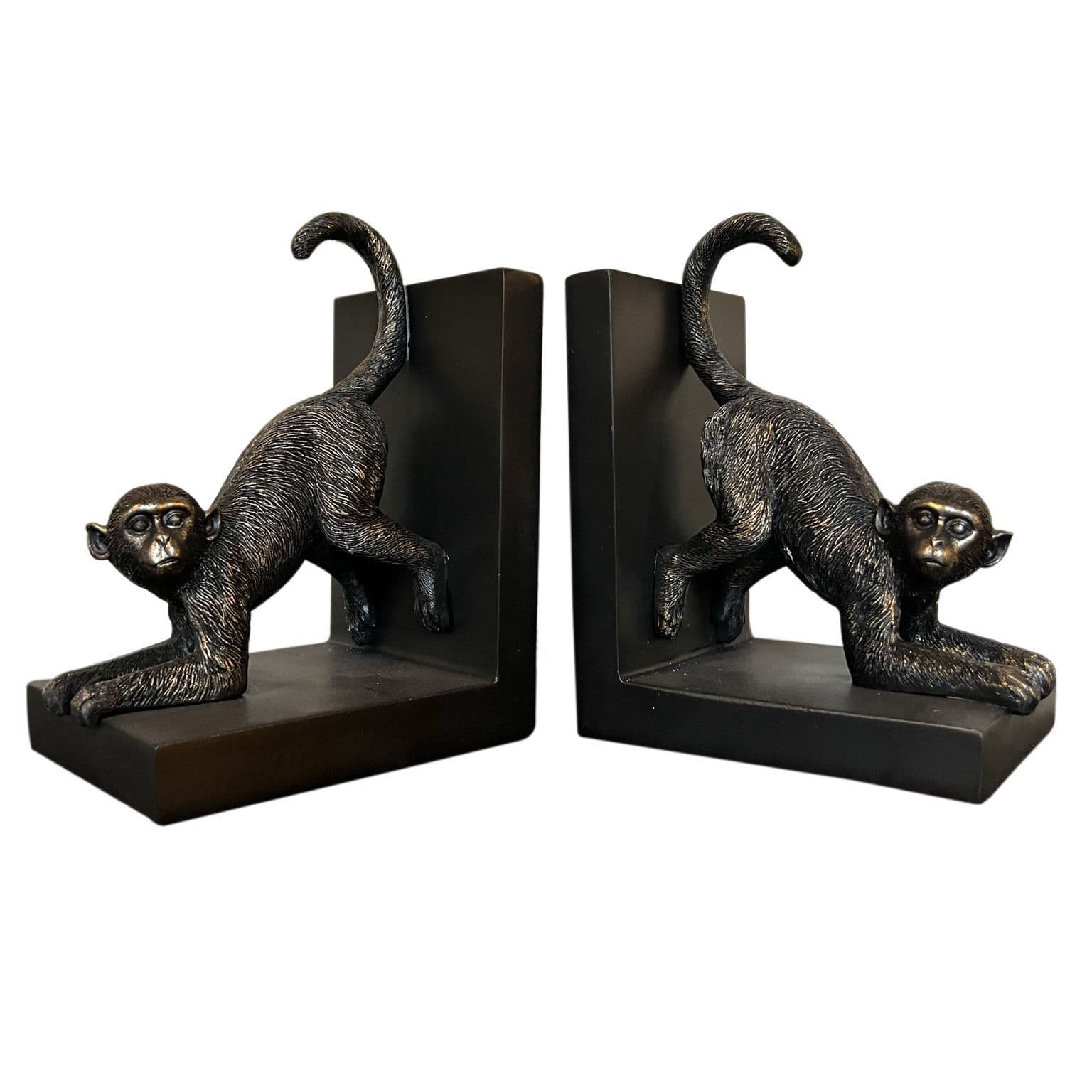 Black and Gold Monkey Bookends