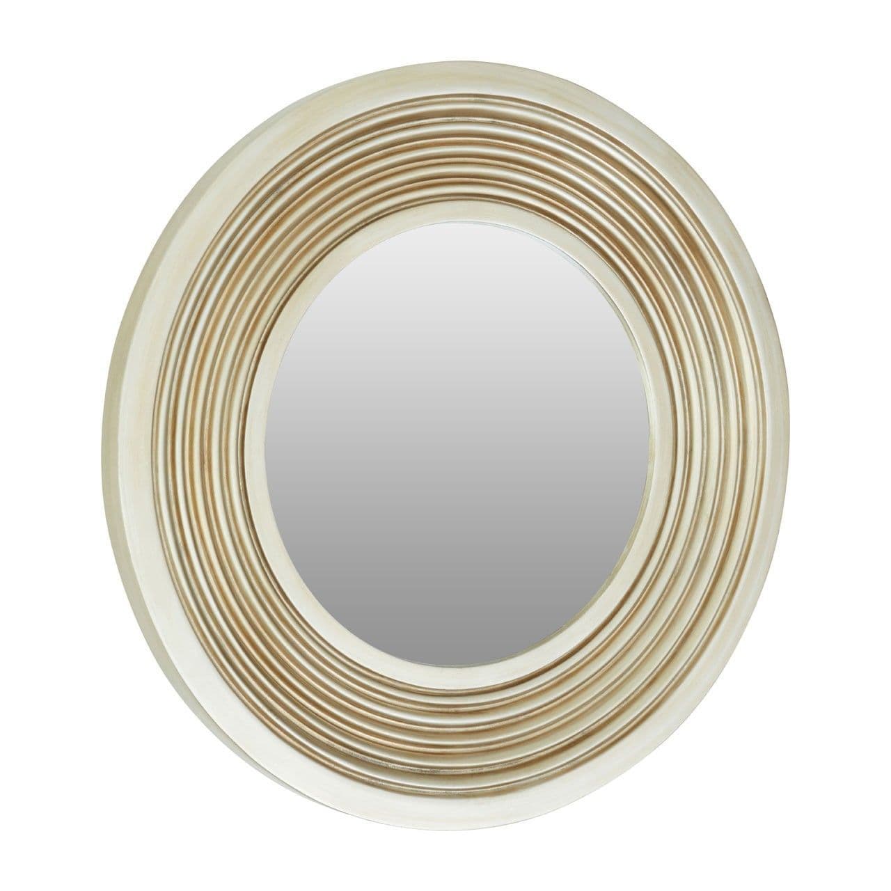 Gold Textured Round Wall Mirror