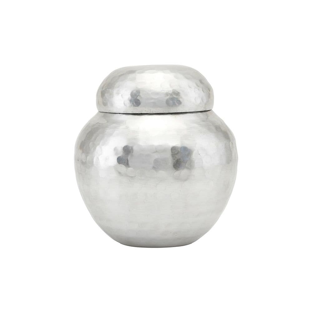 Hammered Metal Decorative Jar