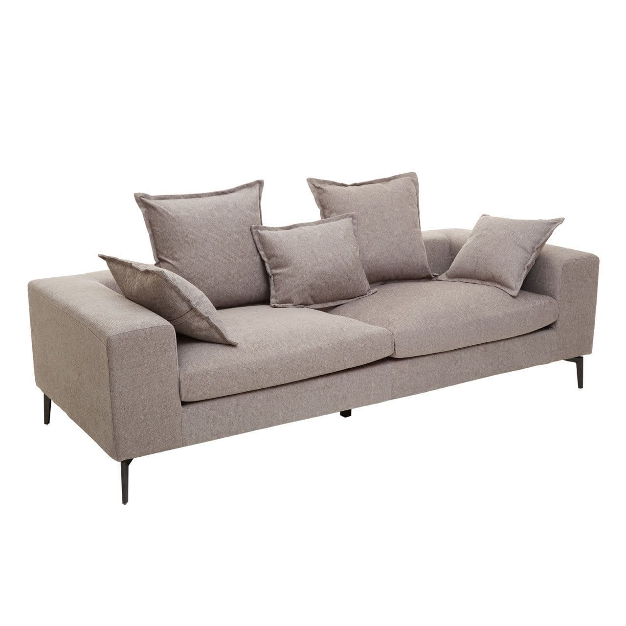 Low Back Grey 3 Seat Sofa