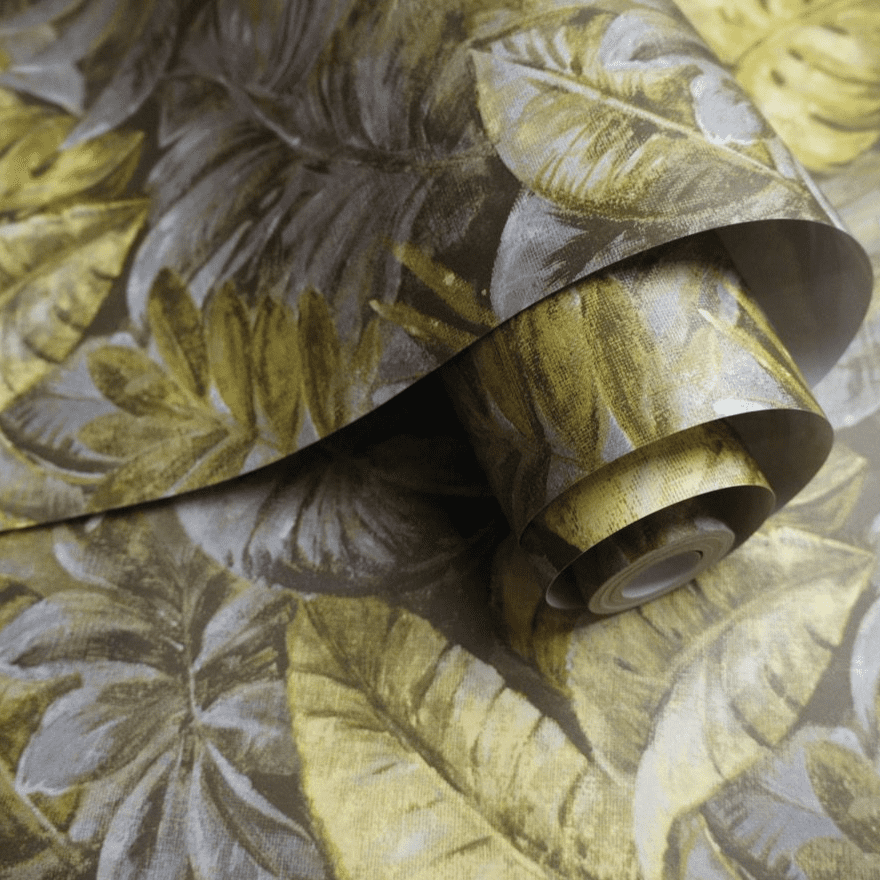 Ochre Leaf Wallpaper
