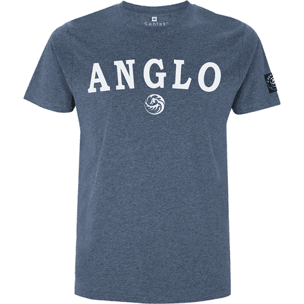 "Anglo White Dragon" T-Shirt - Dark Heather Blue