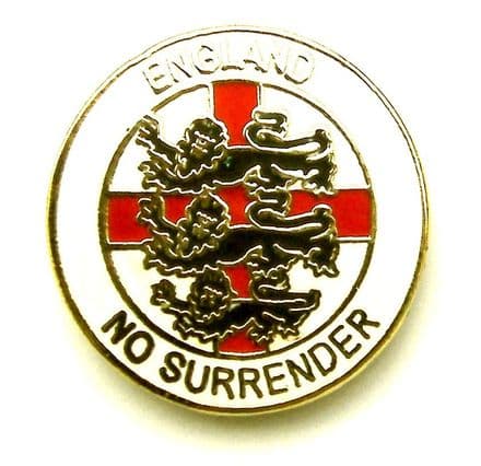 "No Surrender" England Badge - White