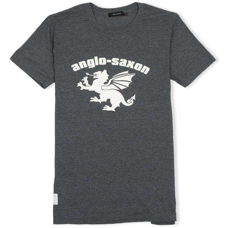 Anglo-Saxon White Dragon T-shirt - Dark Grey