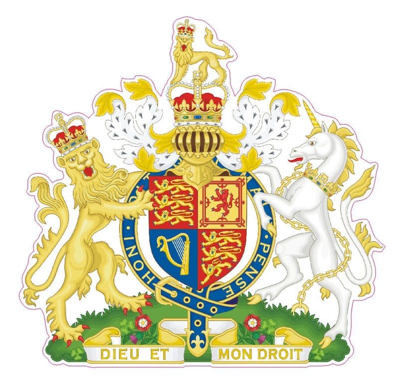 British Royal Coat of Arms Car Window Sticker