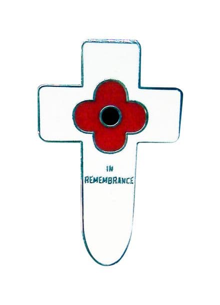 Cross and Poppy Lapel Badge