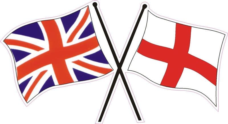 Car Window Sticker with Crossed Union Jack and England Flag