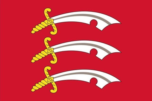 Official Essex County Flag - 5ft x 3ft polyester flag with metal eyelets