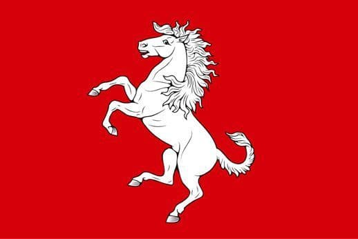 Kent County Flag - 5ft x 3ft polyester flag with metal eyelets