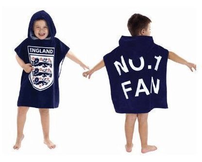 Kid's Navy Hooded England Poncho