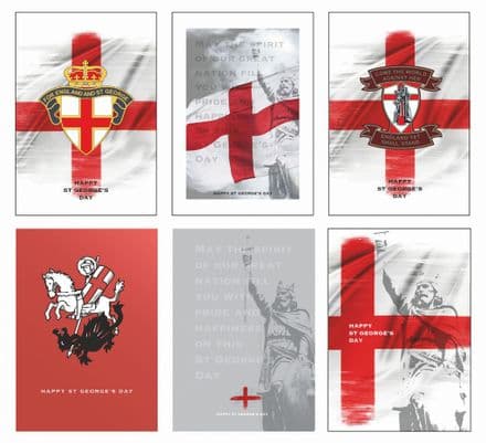 Mixed Pack of 6 St George's Day Cards