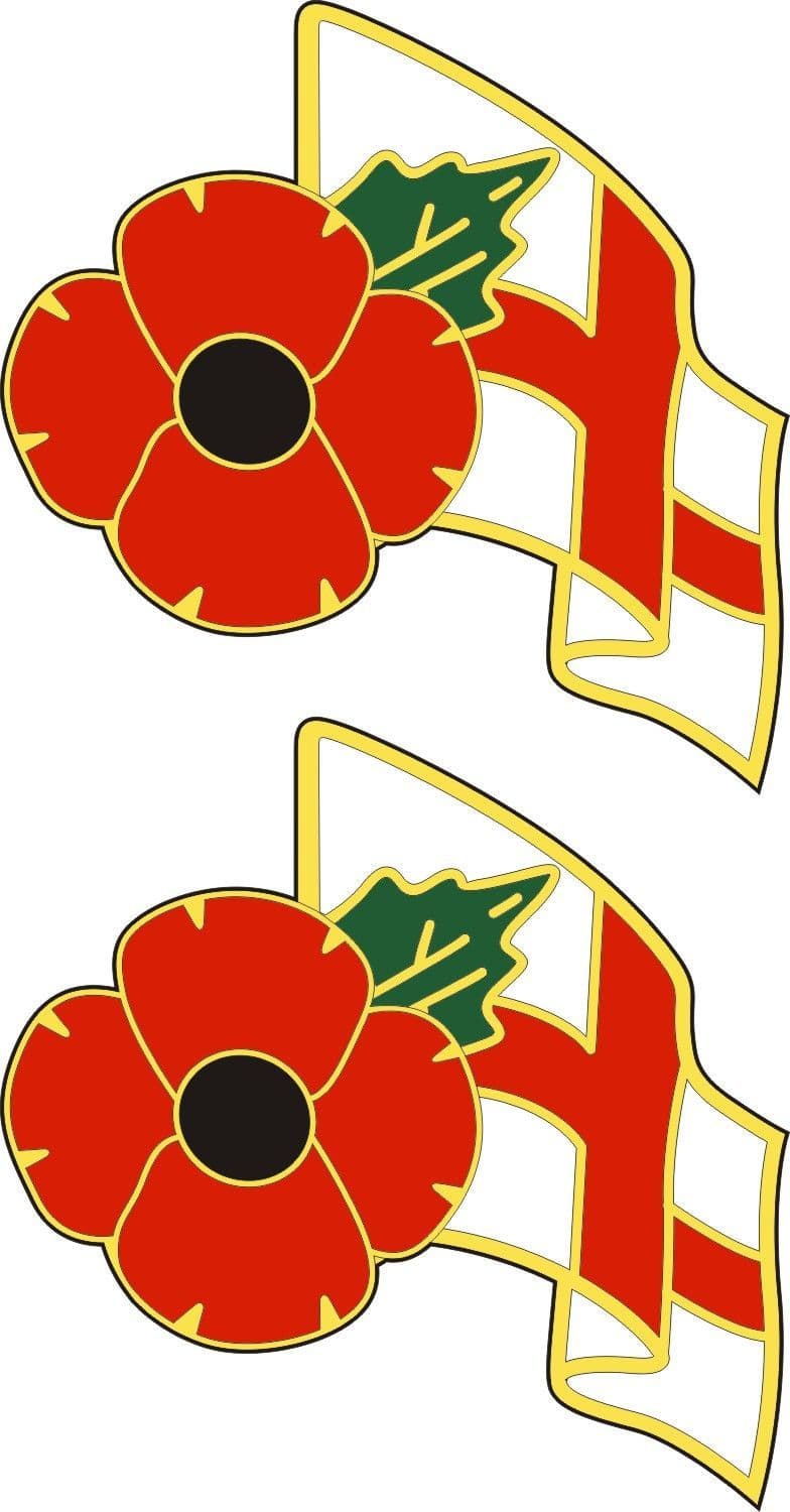 Poppy Car Sticker With Poppy and England Flag