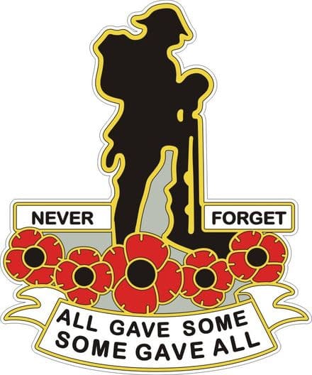 Poppy Car Sticker With Soldier and Poppies