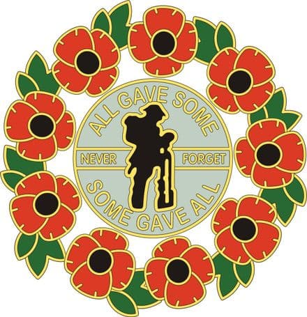 Poppy Car Window Sticker With Soldier and Wreath