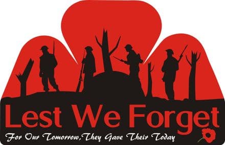 Poppy Car Window Sticker with Soldiers and Half-Poppy Design