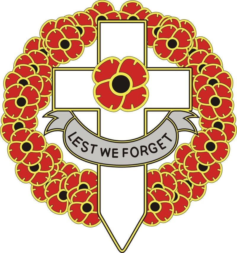 Poppy Day Car Window Sticker With Cross and Wreath