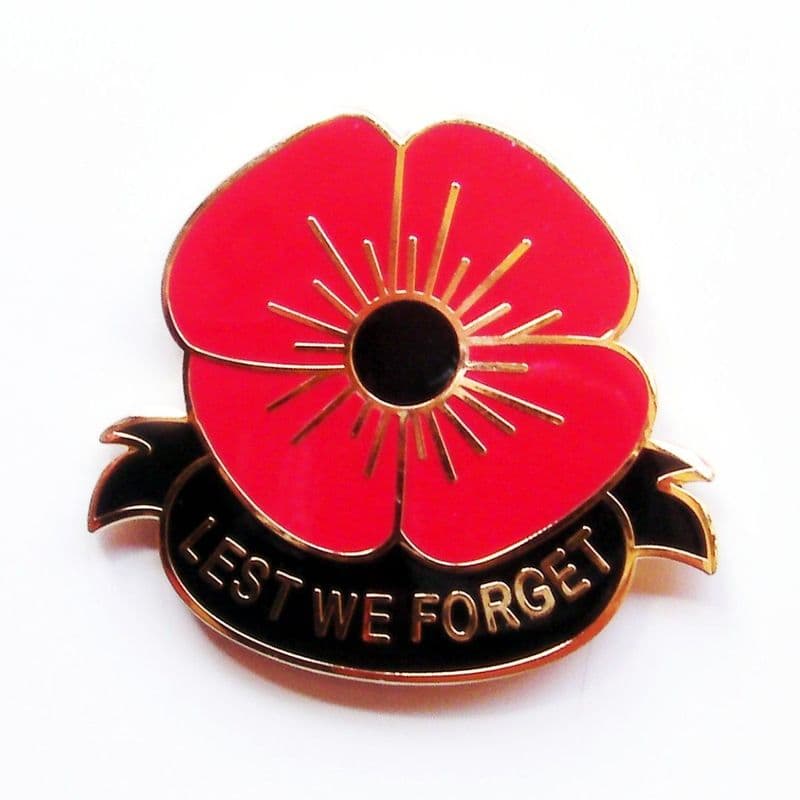 Poppy Lapel Badge - Lest We Forget