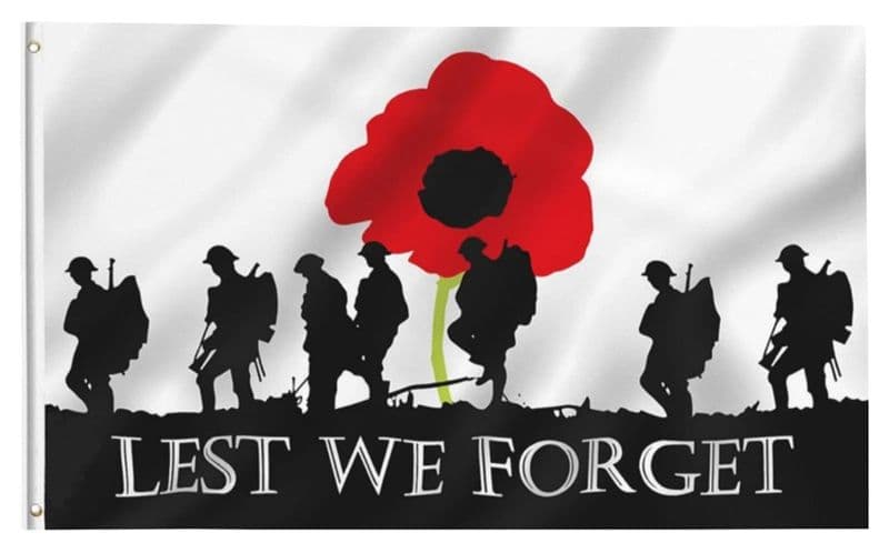 Poppy Lest We Forget Flag - Army