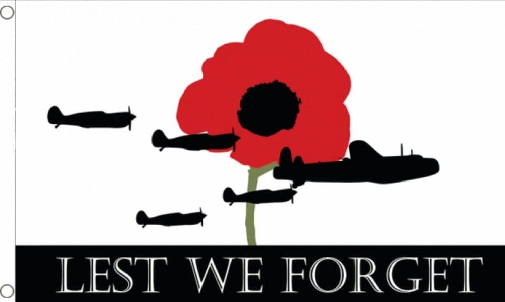 Poppy Lest We Forget Flag - RAF