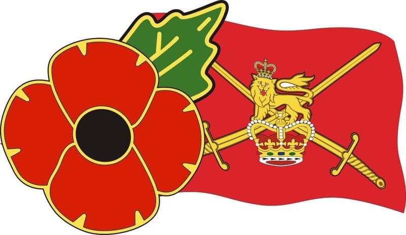 Poppy Lorry/Van Sticker Decal With British Army Flag