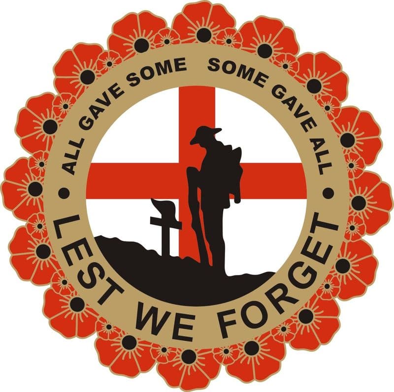 Poppy Lorry Sticker Decal with Soldier, Wreath and England Flag