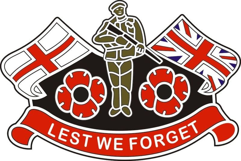 Poppy Car Sticker with England Flag and Union Jack