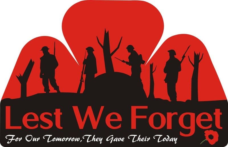 Poppy Sticker with Soldiers and Half-Poppy Design