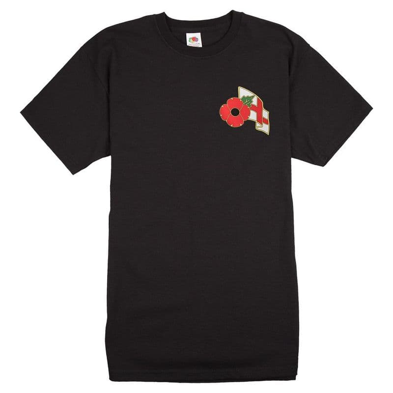 England T-shirt with Remembrance Sunday Poppy Logo