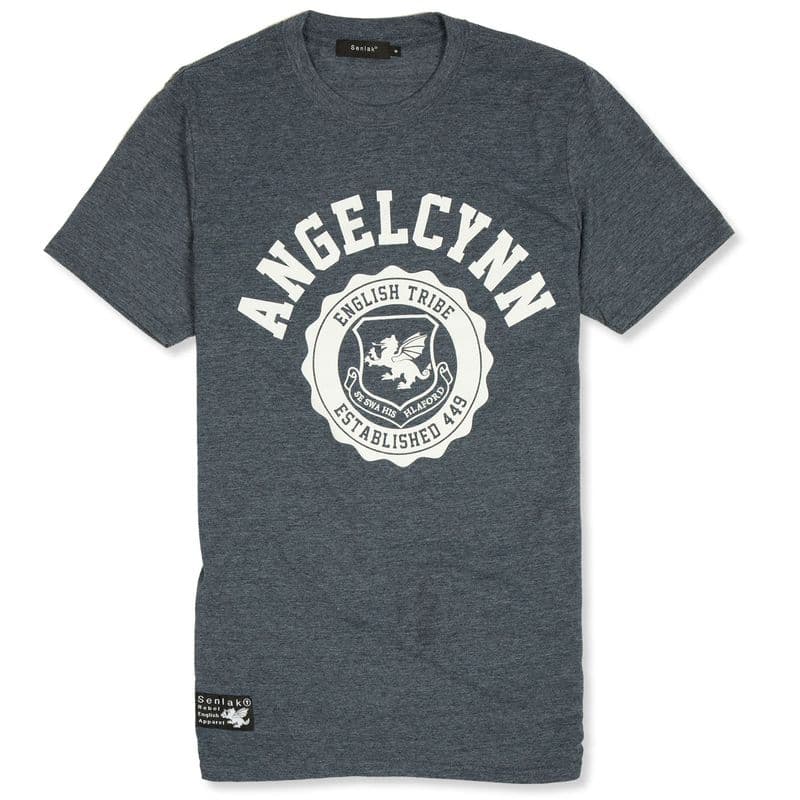 Senlak Angelcynn Anglo-Saxon T-shirt - Heather Navy