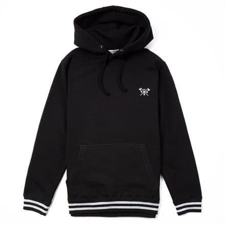 Senlak "Anson" Striped Cuff Hoodie- Black