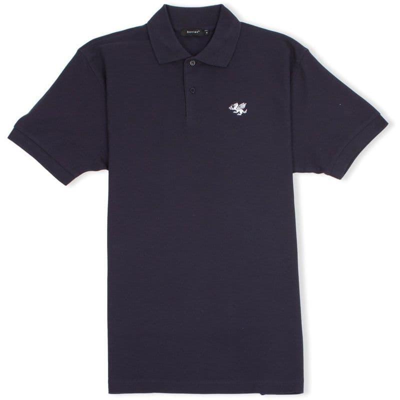 Senlak Classic Pique White Dragon of the English Polo Shirt - Navy