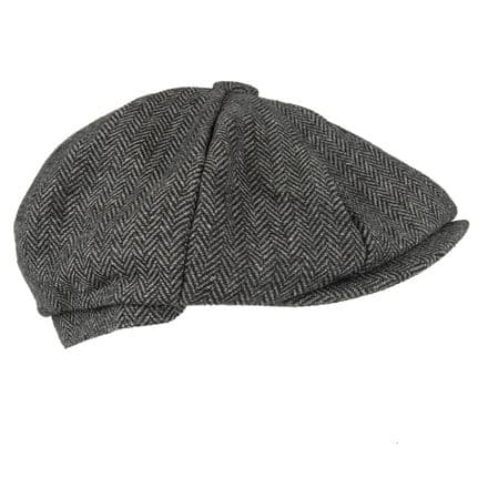 Senlak Herringbone Weave "Blinders" Cap - Grey