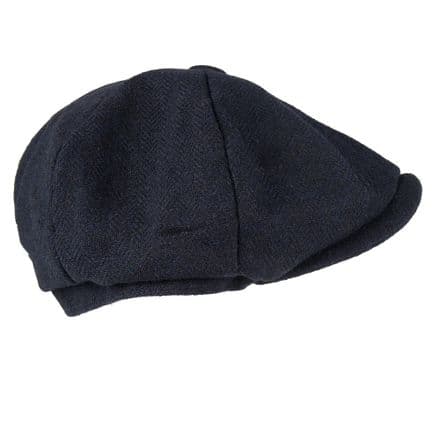 Senlak Herringbone Weave "Blinders" Cap - Navy