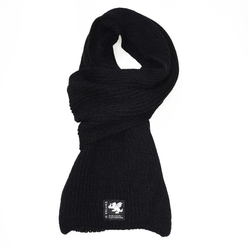 Senlak Black Knitted Scarf