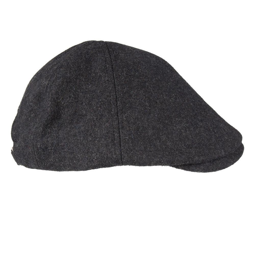 Shellac Cap Senlak Melton Wool Flat Cap - Charcoal Marl