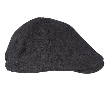 Senlak Melton Wool Flat Cap - Charcoal Marl