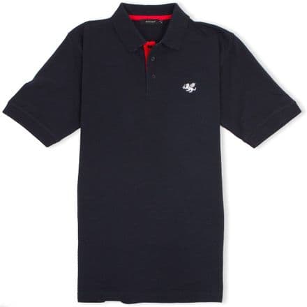 Senlak Striped Under Collar Polo Shirt - Navy