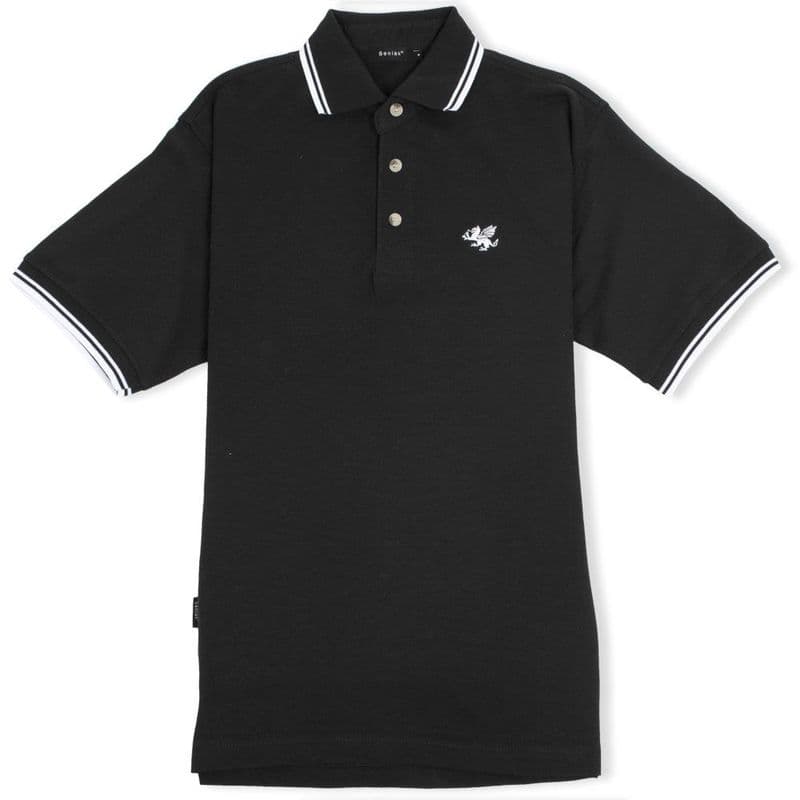 Senlak Tipped White Dragon of the English Polo Shirt - Black