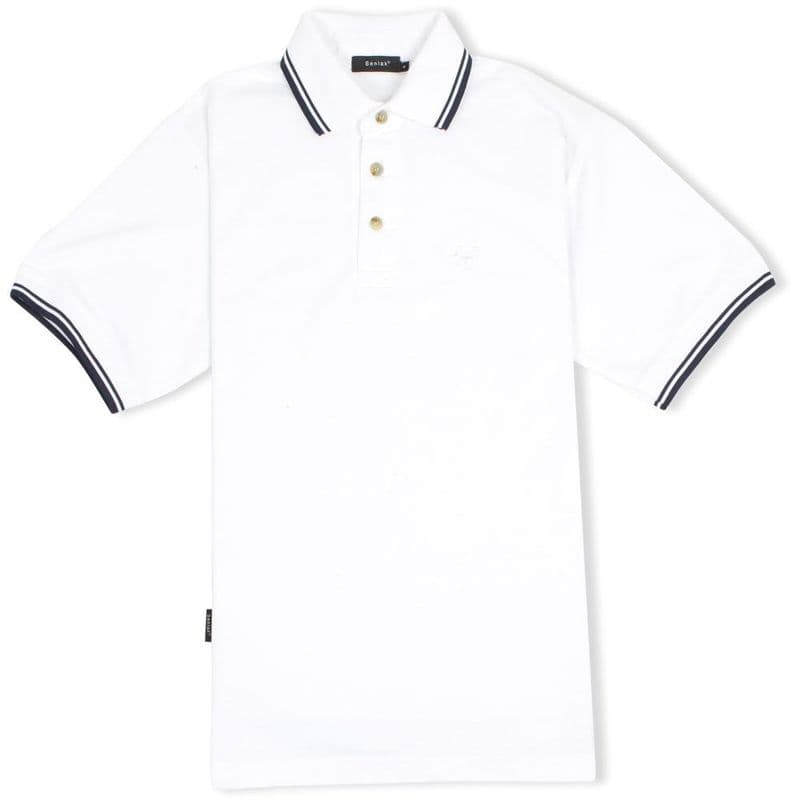 Senlak Tipped White Dragon Anglo-Saxon Polo Shirt - White