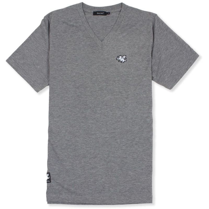 Senlak V-Neck Triblend Logo T-shirt - Light Grey