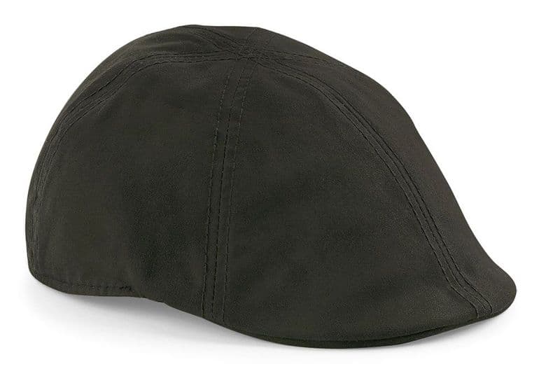 Senlak Waxed Flat Cap - Dark Olive