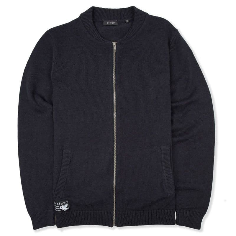 Senlak Zip Anglo-Saxon England Cardigan - Dark Navy