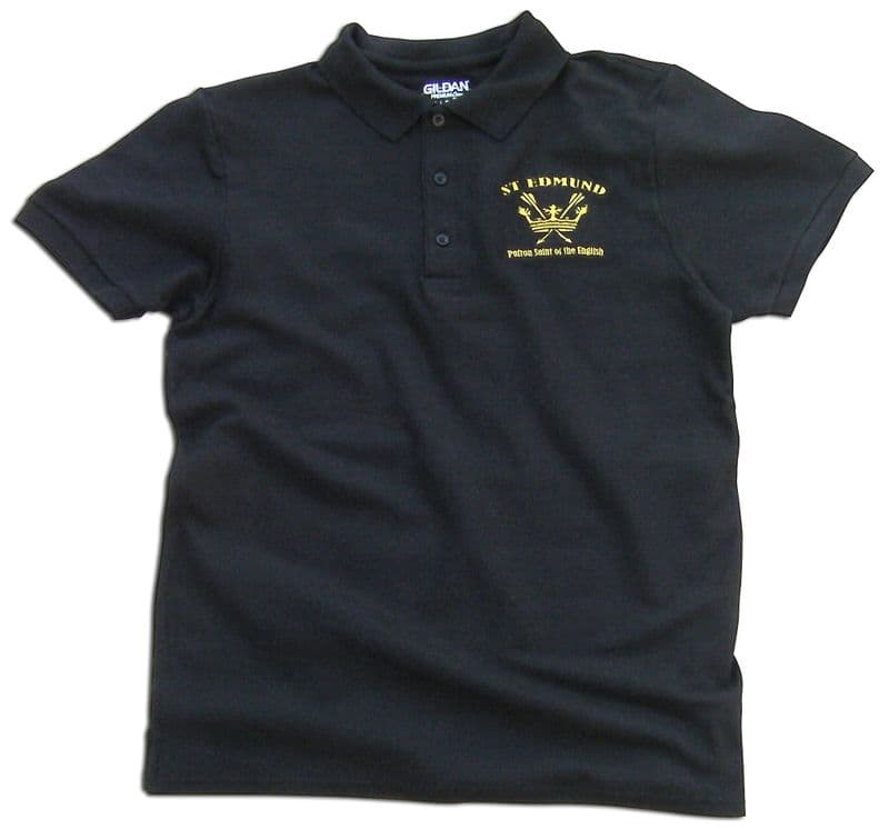 St Edmund Polo Shirt Black - Patron Saint of the English