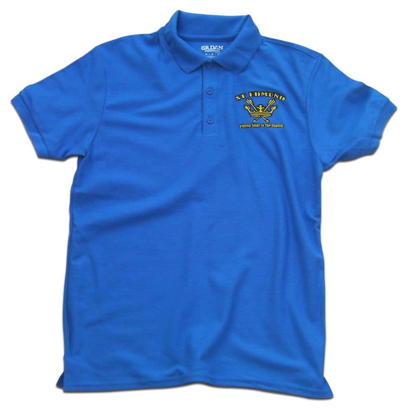 St Edmund Polo Shirt - Royal Blue with coat of arms embroidery