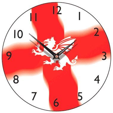 St George Cross and Dragon Round Wall Clock